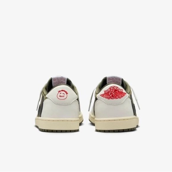 Kids White and Gray SneakersNike Air Jordan 1 x Travis Scott Retro Low